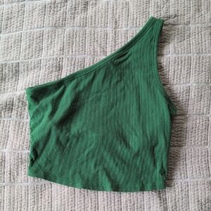PINK Victoria's Secret Emerald One-Shoulder Crop Top